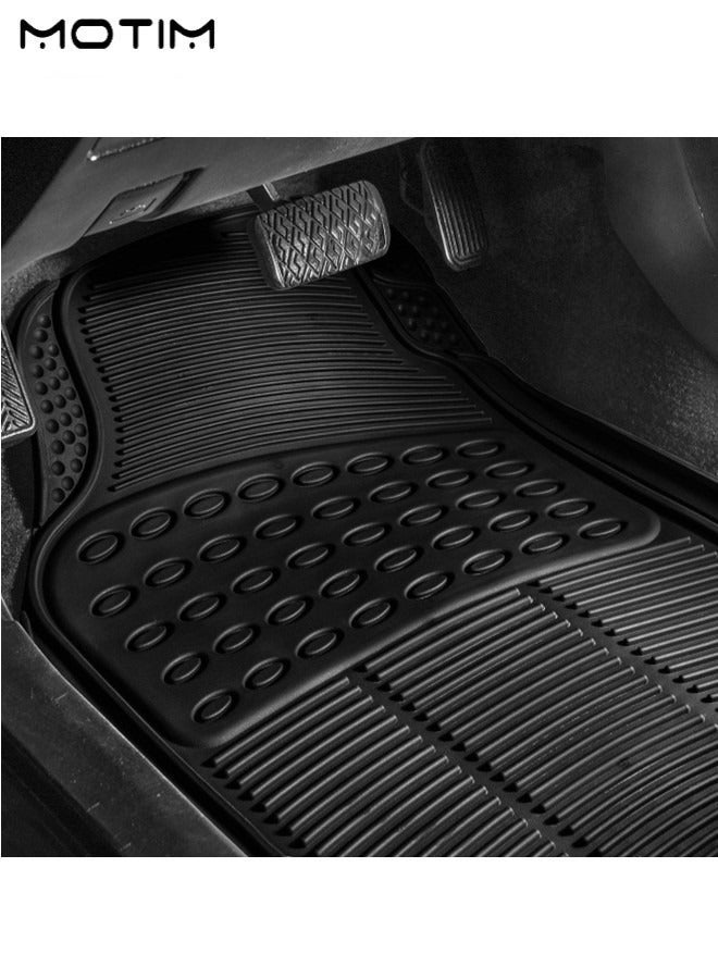 Motim 4 Pcs Heavy Duty Floor Mats for Car Truck Van SUV,  Anti-Slip Rubber Car Flooring, All Weather Protection, Car foot Mats Universal Fit Design, Car Interior Accessories - Image 5
